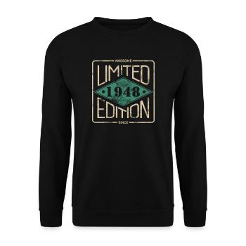 Awesome Since 1948 Retro Vintage Design - Unisex Sweatshirt - black - Front - Alina (178cm) & Michal (187cm)
