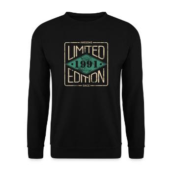 Awesome Since 1991 Retro Vintage Design - Unisex Sweatshirt - black - Front - Alina (178cm) & Michal (187cm)