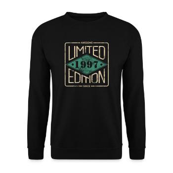 Awesome Since 1997 Retro Vintage Design - Unisex Sweatshirt - black - Front - Alina (178cm) & Michal (187cm)