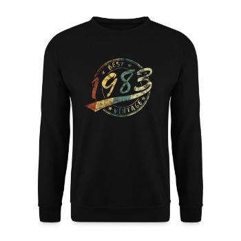 Meilleur design rétro vintage Jahrgang 1983 - Sweat-shirt Unisexe - noir - Devant - Alina (178cm) & Michal (187cm)
