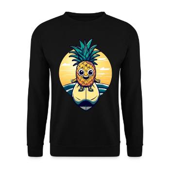 Ananas kawaii au coucher du soleil - Sweat-shirt Unisexe - noir - Devant - Alina (178cm) & Michal (187cm)