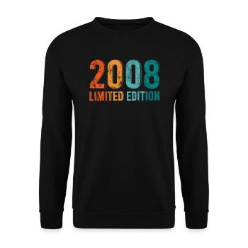Limited Edition Vintage 2008 Retro Design - Unisex Sweatshirt - black - Front - Alina (178cm) & Michal (187cm)