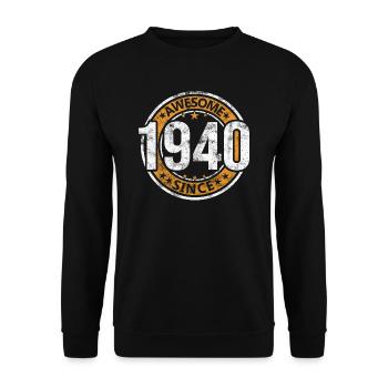 Awesome Since 1940 Retro Vintage Birthday - Unisex Sweatshirt - black - Front - Alina (178cm) & Michal (187cm)