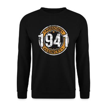 Awesome Since 1941 Retro Vintage Birthday - Unisex Sweatshirt - black - Front - Alina (178cm) & Michal (187cm)