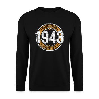 Awesome Since 1943 Retro Vintage Birthday - Unisex Sweatshirt - black - Front - Alina (178cm) & Michal (187cm)