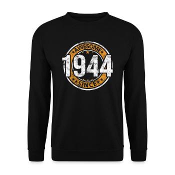 Awesome Since 1944 Retro Vintage Birthday - Unisex Sweatshirt - black - Front - Alina (178cm) & Michal (187cm)
