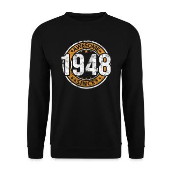Awesome Since 1948 Retro Vintage Birthday - Unisex Sweatshirt - black - Front - Alina (178cm) & Michal (187cm)