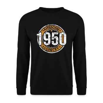 Awesome Since 1950 Retro Vintage Birthday - Unisex Sweatshirt - black - Front - Alina (178cm) & Michal (187cm)