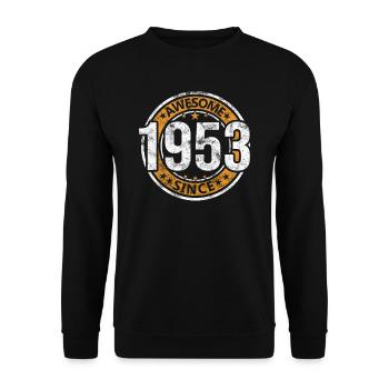 Awesome Since 1953 Retro Vintage Geburtstag - Unisex Pullover - Schwarz - Vorne - Alina (178cm) & Michal (187cm)