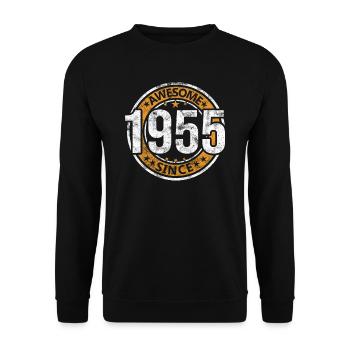 Génial depuis 1955 Retro Vintage Birthday - Sweat-shirt Unisexe - noir - Devant - Alina (178cm) & Michal (187cm)