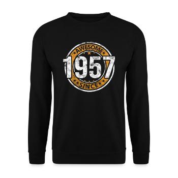 Génial depuis 1957 Retro Vintage Anniversaire - Sweat-shirt Unisexe - noir - Devant - Alina (178cm) & Michal (187cm)