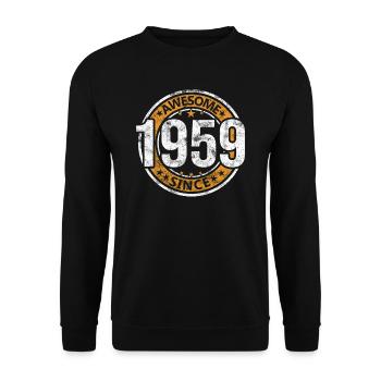 Awesome Since 1959 Retro Vintage Geburtstag - Unisex Pullover - Schwarz - Vorne - Alina (178cm) & Michal (187cm)
