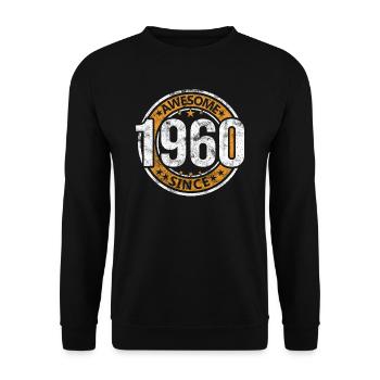 Awesome Since 1960 Retro Vintage Geburtstag - Unisex Pullover - Schwarz - Vorne - Alina (178cm) & Michal (187cm)