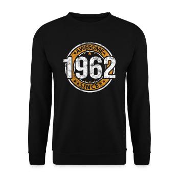 Awesome Since 1962 Retro Vintage Geburtstag - Unisex Pullover - Schwarz - Vorne - Alina (178cm) & Michal (187cm)