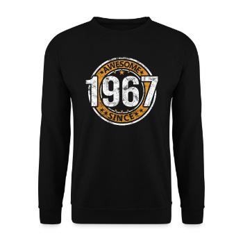 Awesome Since 1967 Retro Vintage Birthday - Unisex Sweatshirt - black - Front - Alina (178cm) & Michal (187cm)