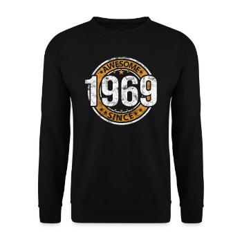 Awesome Since 1969 Retro Vintage Geburtstag - Unisex Pullover - Schwarz - Vorne - Alina (178cm) & Michal (187cm)