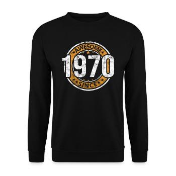 Génial depuis 1970 Retro Vintage Birthday - Sweat-shirt Unisexe - noir - Devant - Alina (178cm) & Michal (187cm)