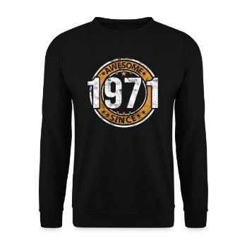 Awesome Since 1971 Retro Vintage Birthday - Unisex Sweatshirt - black - Front - Alina (178cm) & Michal (187cm)