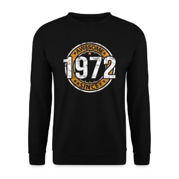 Awesome Since 1972 Retro Vintage Geburtstag - Unisex Pullover - Schwarz - Vorne - Alina (178cm) & Michal (187cm)