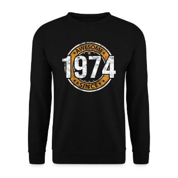 Génial depuis 1974 Retro Vintage Birthday - Sweat-shirt Unisexe - noir - Devant - Alina (178cm) & Michal (187cm)