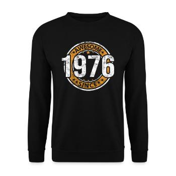 Awesome Since 1976 Retro Vintage Geburtstag - Unisex Pullover - Schwarz - Vorne - Alina (178cm) & Michal (187cm)