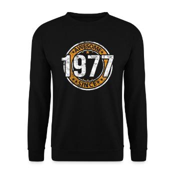 Awesome Since 1977 Retro Vintage Birthday - Unisex Sweatshirt - black - Front - Alina (178cm) & Michal (187cm)