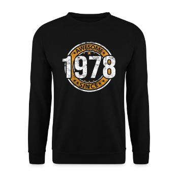 Awesome Since 1978 Retro Vintage Birthday - Unisex Sweatshirt - black - Front - Alina (178cm) & Michal (187cm)