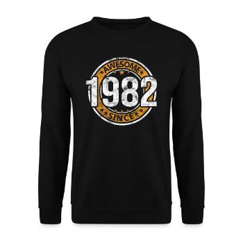 Awesome Since 1982 Retro Vintage Birthday - Unisex Sweatshirt - black - Front - Alina (178cm) & Michal (187cm)