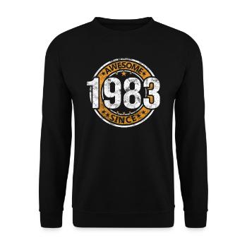 Awesome Since 1983 Retro Vintage Geburtstag - Unisex Pullover - Schwarz - Vorne - Alina (178cm) & Michal (187cm)