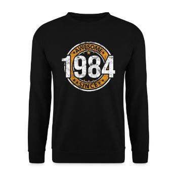 Awesome Since 1984 Retro Vintage Birthday - Unisex Sweatshirt - black - Front - Alina (178cm) & Michal (187cm)