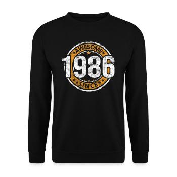 Awesome Since 1986 Retro Vintage Geburtstag - Unisex Pullover - Schwarz - Vorne - Alina (178cm) & Michal (187cm)