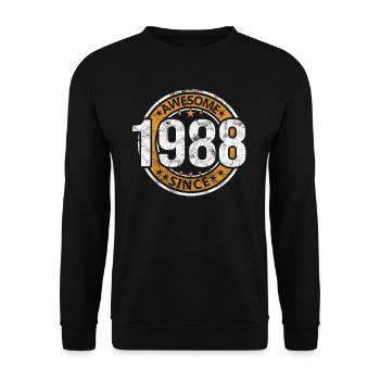 Awesome Since 1988 Retro Vintage Geburtstag - Unisex Pullover - Schwarz - Vorne - Alina (178cm) & Michal (187cm)