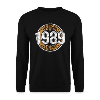 Génial depuis 1989 Retro Vintage Birthday - Sweat-shirt Unisexe - noir - Devant - Alina (178cm) & Michal (187cm)
