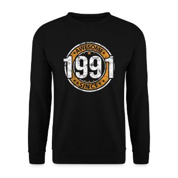 Génial depuis 1991 Retro Vintage Birthday - Sweat-shirt Unisexe - noir - Devant - Alina (178cm) & Michal (187cm)