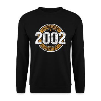 Awesome Since 2002 Retro Vintage Geburtstag - Unisex Pullover - Schwarz - Vorne - Alina (178cm) & Michal (187cm)