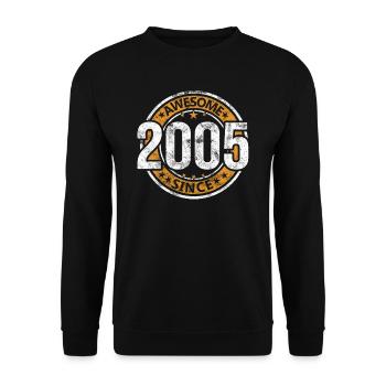 Génial depuis 2005 Retro Vintage Birthday - Sweat-shirt Unisexe - noir - Devant - Alina (178cm) & Michal (187cm)