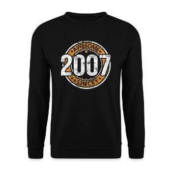 Génial depuis 2007 Retro Vintage Birthday - Sweat-shirt Unisexe - noir - Devant - Alina (178cm) & Michal (187cm)