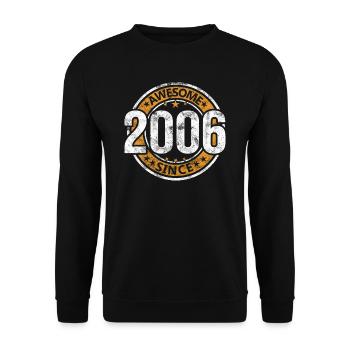 Awesome Since 2006 Retro Vintage Geburtstag - Unisex Pullover - Schwarz - Vorne - Alina (178cm) & Michal (187cm)