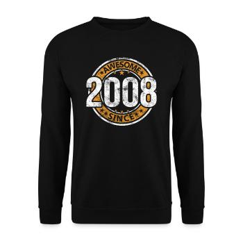 Génial depuis 2008 Retro Vintage Birthday - Sweat-shirt Unisexe - noir - Devant - Alina (178cm) & Michal (187cm)