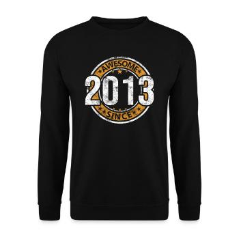 Awesome Since 2013 Retro Vintage Birthday - Unisex Sweatshirt - black - Front - Alina (178cm) & Michal (187cm)