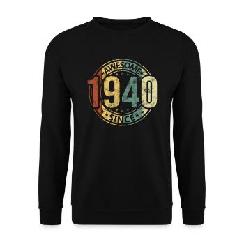 Génial depuis 1940 Retro Vintage Birthday - Sweat-shirt Unisexe - noir - Devant - Alina (178cm) & Michal (187cm)