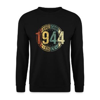 Awesome Since 1944 Retro Vintage Birthday - Unisex Sweatshirt - black - Front - Alina (178cm) & Michal (187cm)