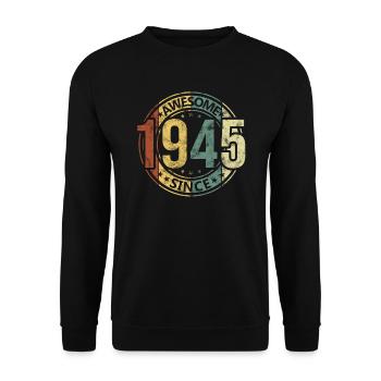 Génial depuis 1945 Retro Vintage Birthday - Sweat-shirt Unisexe - noir - Devant - Alina (178cm) & Michal (187cm)