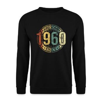 Génial depuis 1960 Retro Vintage Birthday - Sweat-shirt Unisexe - noir - Devant - Alina (178cm) & Michal (187cm)