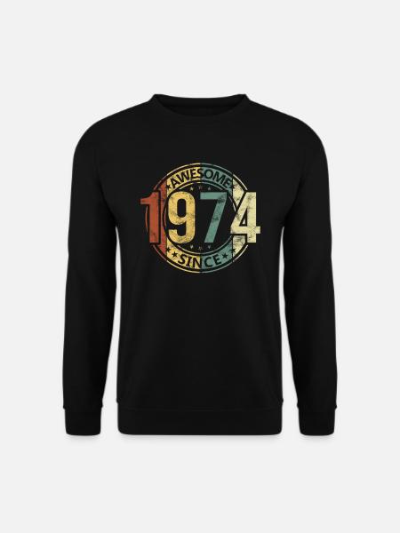 Awesome Since 1974 Retro Vintage Geburtstag - Unisex Pullover - Schwarz