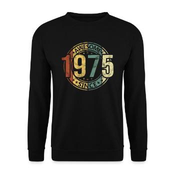 Génial depuis 1975 Retro Vintage Birthday - Sweat-shirt Unisexe - noir - Devant - Alina (178cm) & Michal (187cm)