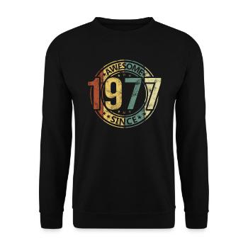 Awesome Since 1977 Retro Vintage Birthday - Unisex Sweatshirt - black - Front - Alina (178cm) & Michal (187cm)