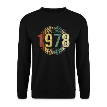 Awesome Since 1978 Retro Vintage Geburtstag - Unisex Pullover - Schwarz - Vorne - Alina (178cm) & Michal (187cm)