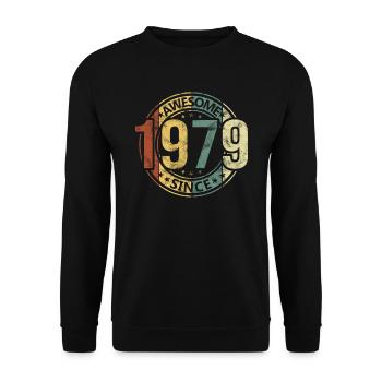 Awesome Since 1979 Retro Vintage Birthday - Unisex Sweatshirt - black - Front - Alina (178cm) & Michal (187cm)