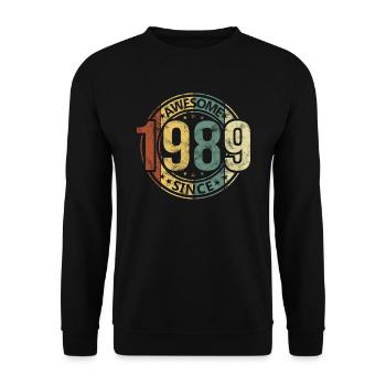 Génial depuis 1989 Retro Vintage Birthday - Sweat-shirt Unisexe - noir - Devant - Alina (178cm) & Michal (187cm)